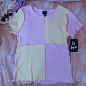 Pink and yellow art glass shirt. (Target) size: L (10/12) children